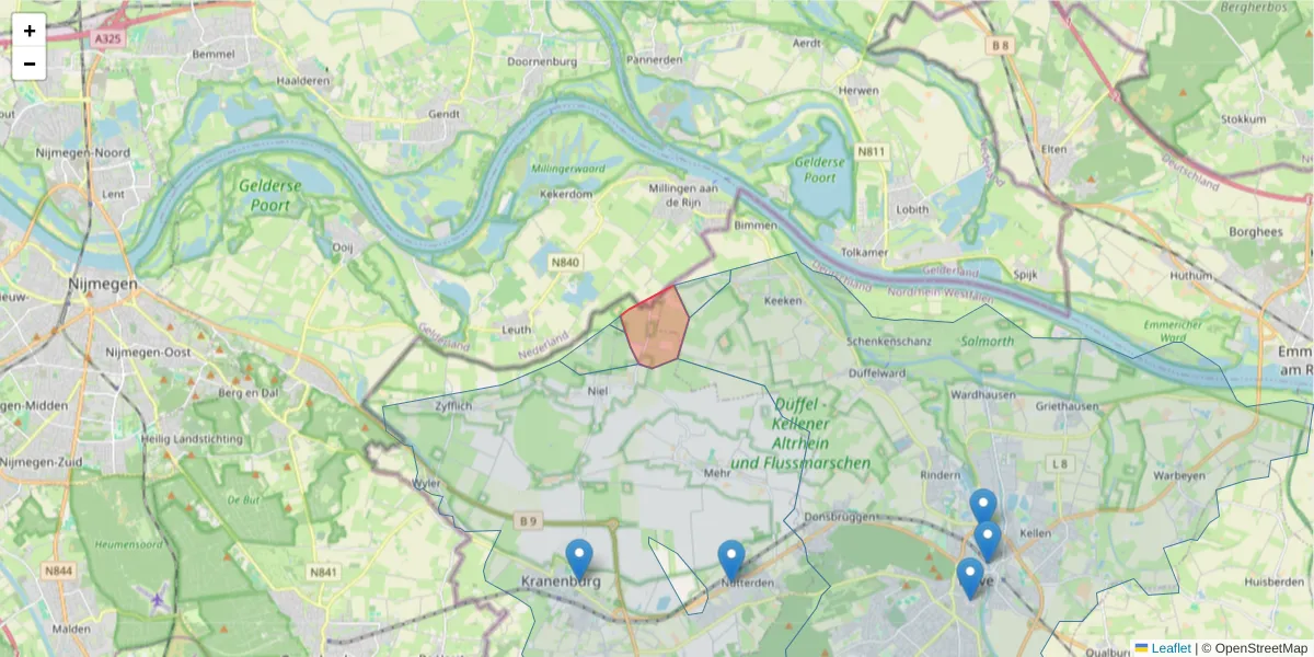 Karte des Postleitzahlen Bereichs  und der umliegenden Postleitzahlen in Deutschland
