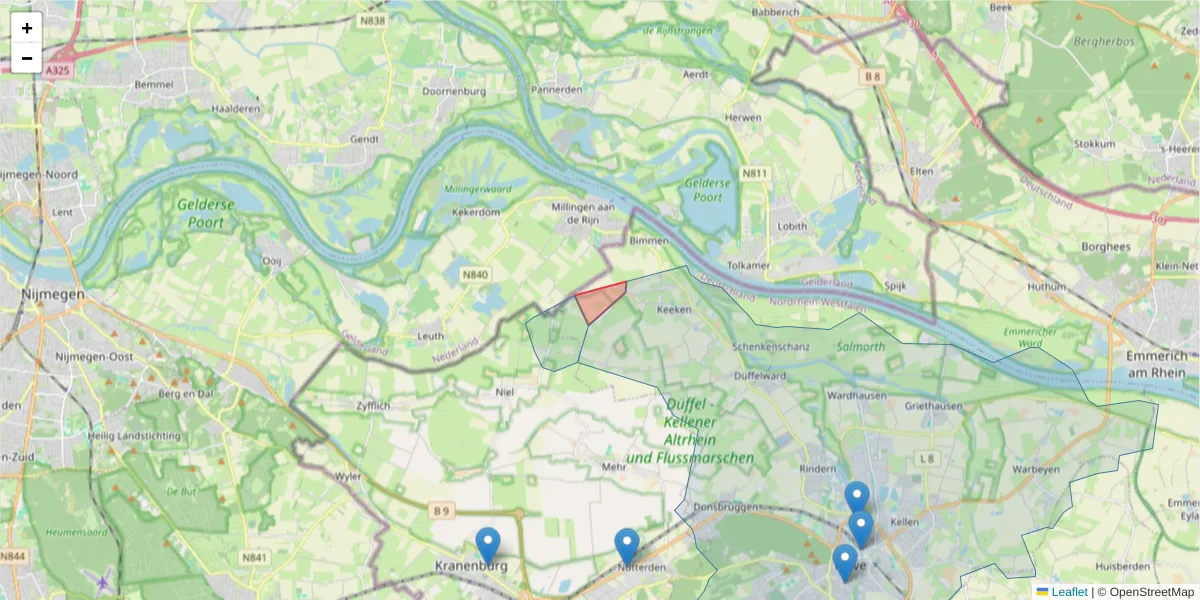 Karte des Postleitzahlen Bereichs  und der umliegenden Postleitzahlen in Deutschland