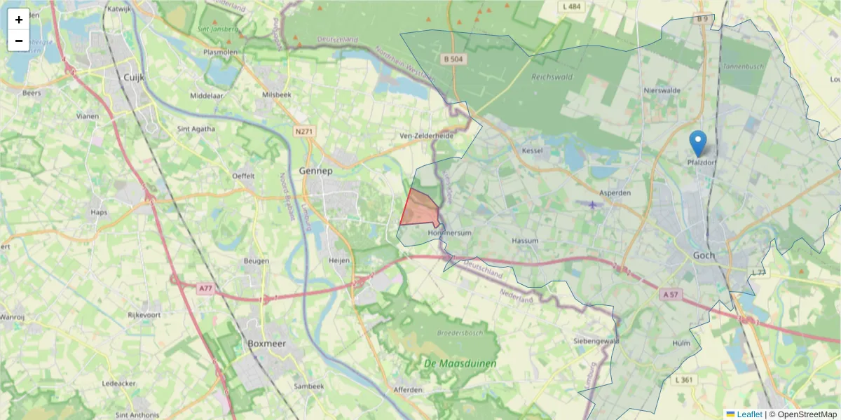 Karte des Postleitzahlen Bereichs  und der umliegenden Postleitzahlen in Deutschland
