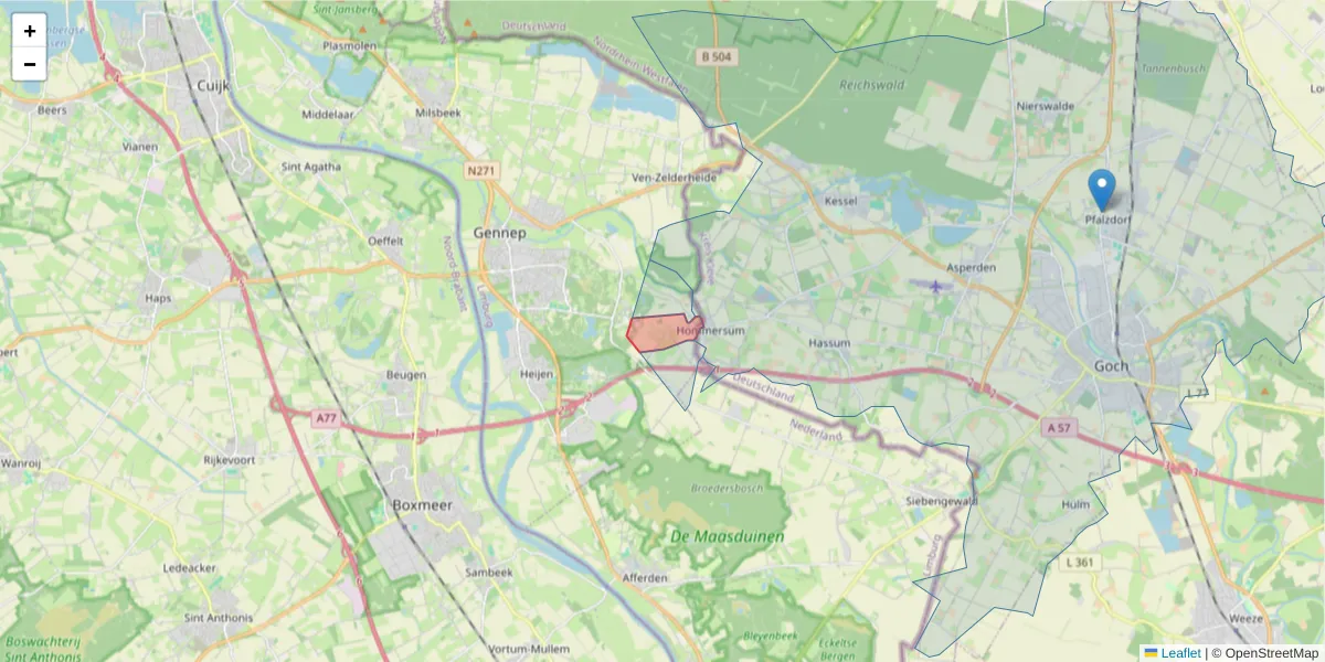 Karte des Postleitzahlen Bereichs  und der umliegenden Postleitzahlen in Deutschland