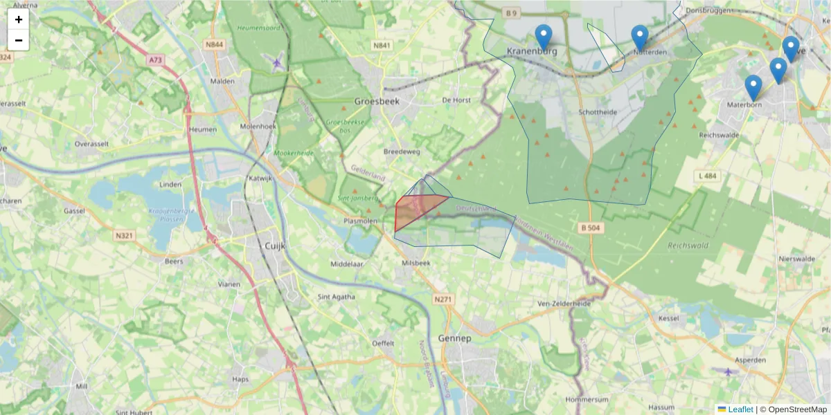 Karte des Postleitzahlen Bereichs  und der umliegenden Postleitzahlen in Deutschland