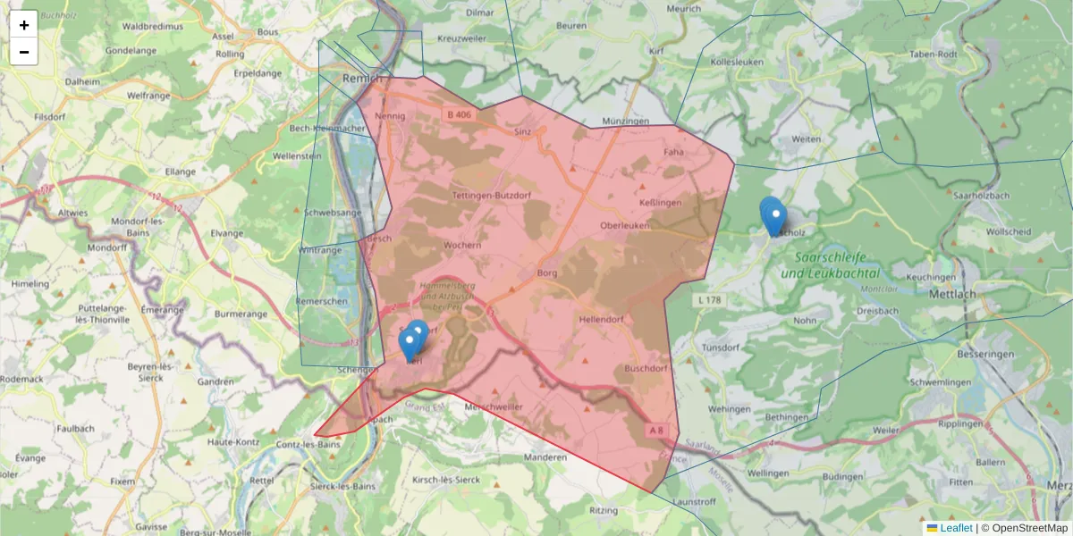Karte des Postleitzahlen Bereichs  und der umliegenden Postleitzahlen in Deutschland