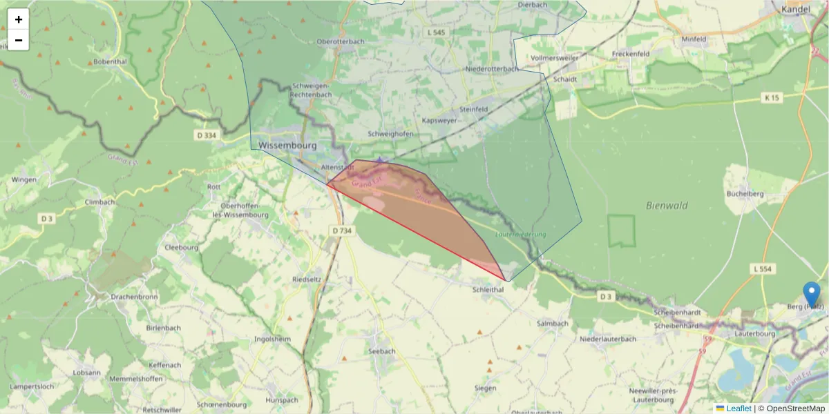Karte des Postleitzahlen Bereichs  und der umliegenden Postleitzahlen in Deutschland