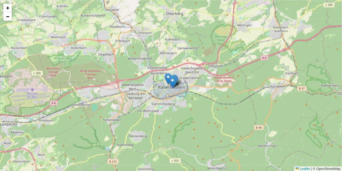 Karte des Postleitzahlen Bereichs  und der umliegenden Postleitzahlen in Deutschland