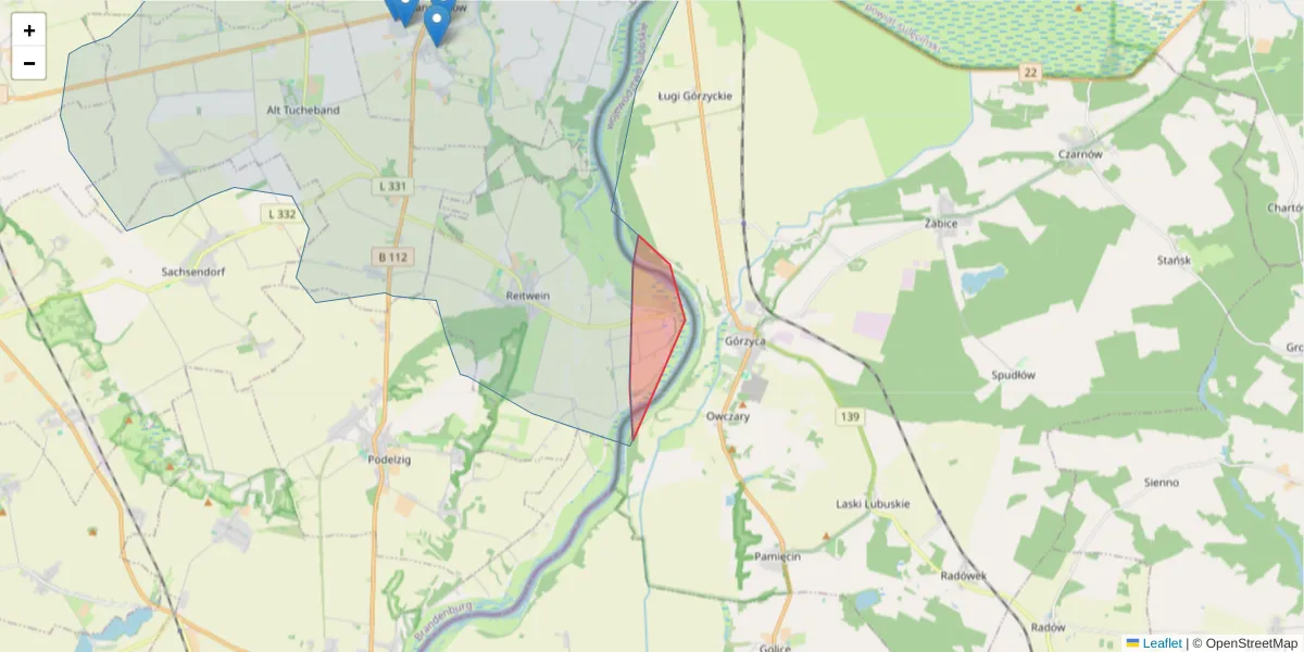 Karte des Postleitzahlen Bereichs  und der umliegenden Postleitzahlen in Deutschland