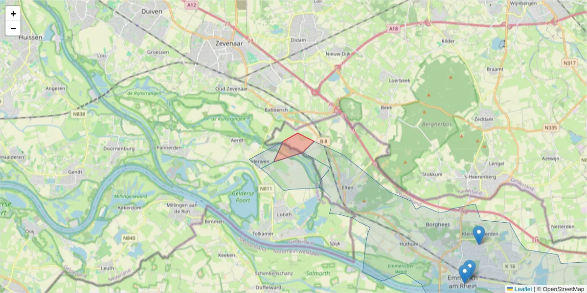Karte des Postleitzahlen Bereichs  und der umliegenden Postleitzahlen in Deutschland