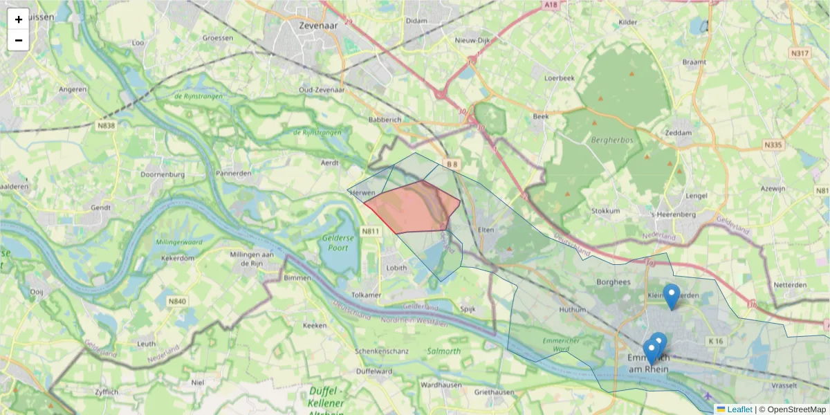 Karte des Postleitzahlen Bereichs  und der umliegenden Postleitzahlen in Deutschland