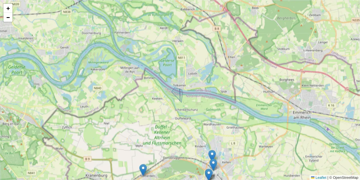 Karte des Postleitzahlen Bereichs  und der umliegenden Postleitzahlen in Deutschland