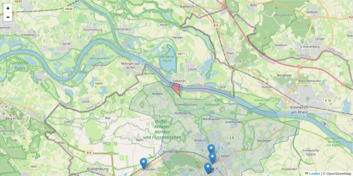 Karte des Postleitzahlen Bereichs  und der umliegenden Postleitzahlen in Deutschland
