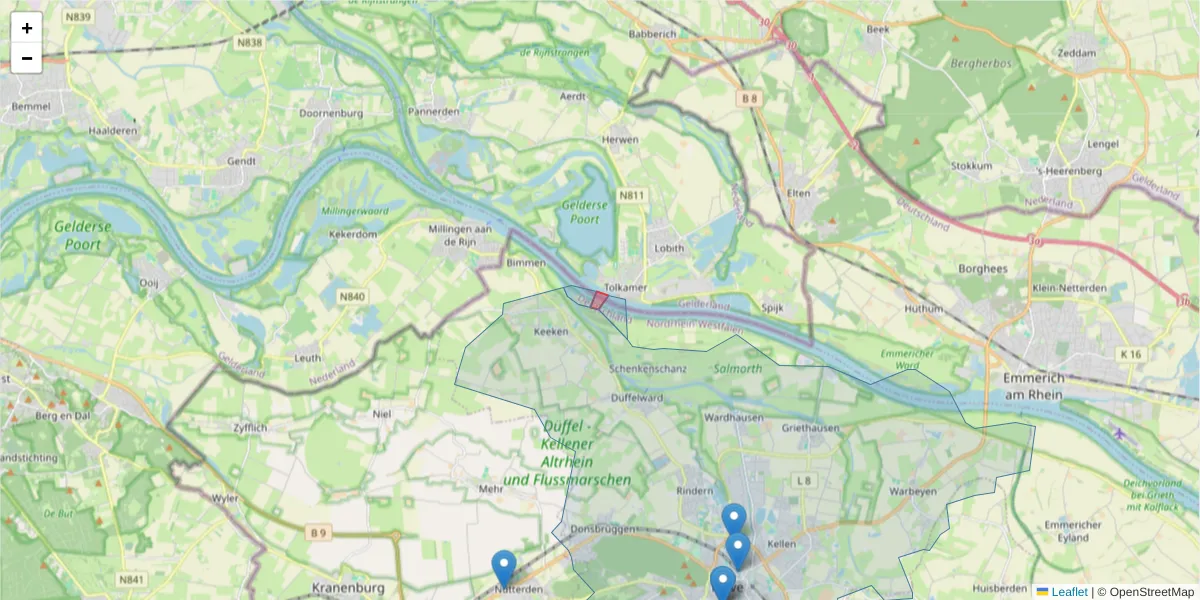 Karte des Postleitzahlen Bereichs  und der umliegenden Postleitzahlen in Deutschland