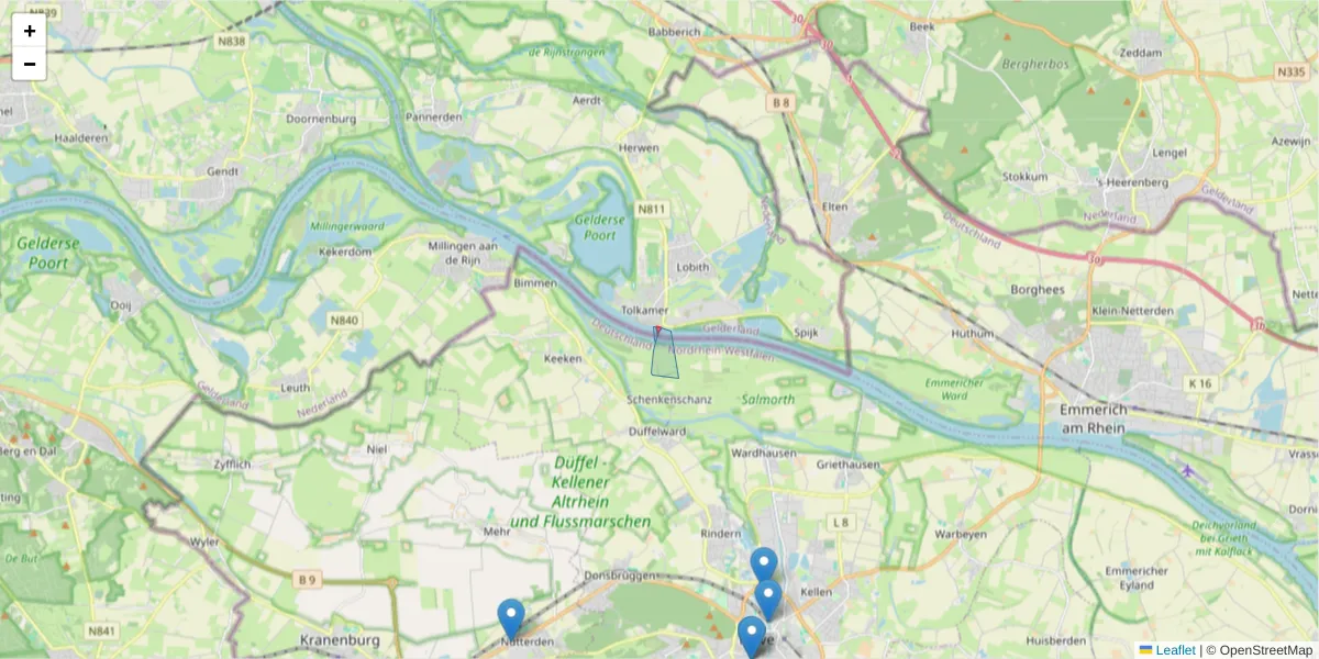 Karte des Postleitzahlen Bereichs  und der umliegenden Postleitzahlen in Deutschland