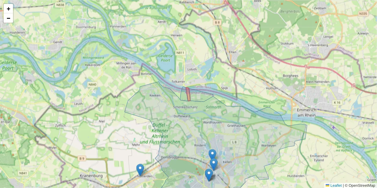 Karte des Postleitzahlen Bereichs  und der umliegenden Postleitzahlen in Deutschland