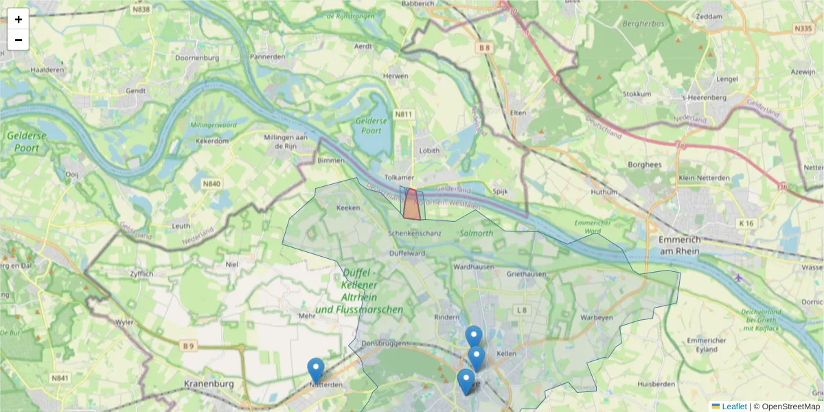 Karte des Postleitzahlen Bereichs  und der umliegenden Postleitzahlen in Deutschland