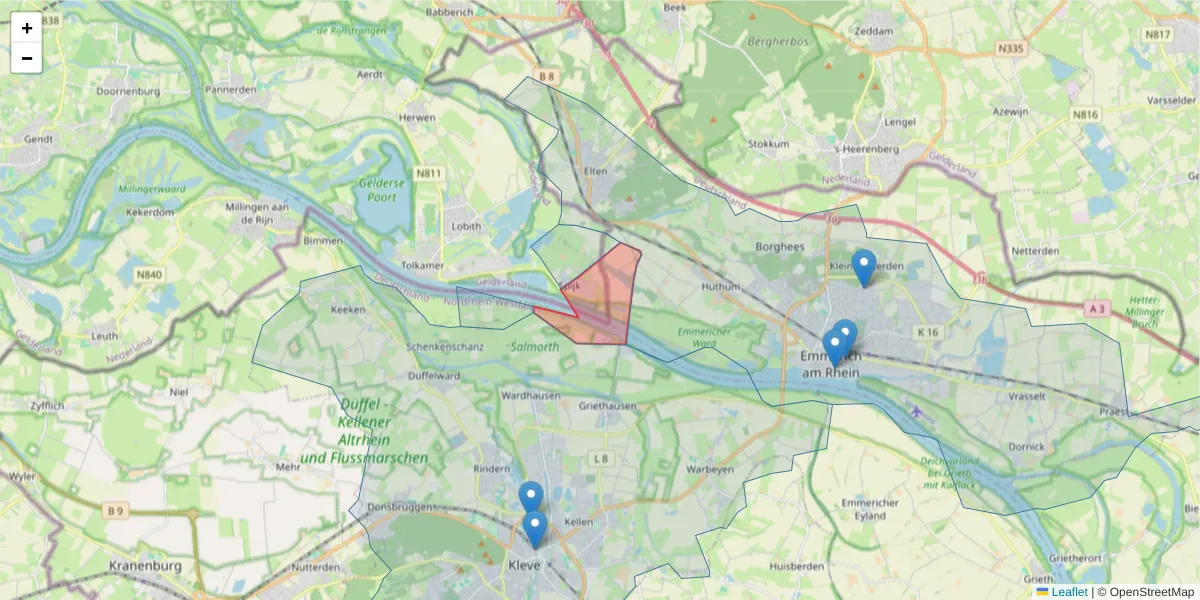 Karte des Postleitzahlen Bereichs  und der umliegenden Postleitzahlen in Deutschland