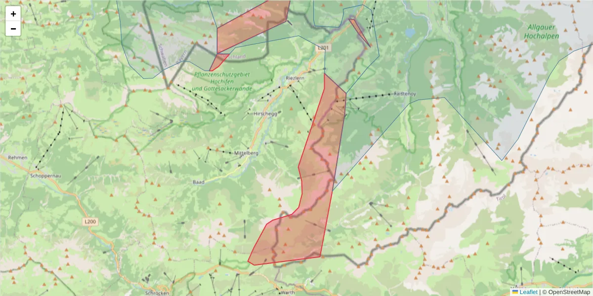 Karte des Postleitzahlen Bereichs  und der umliegenden Postleitzahlen in Deutschland