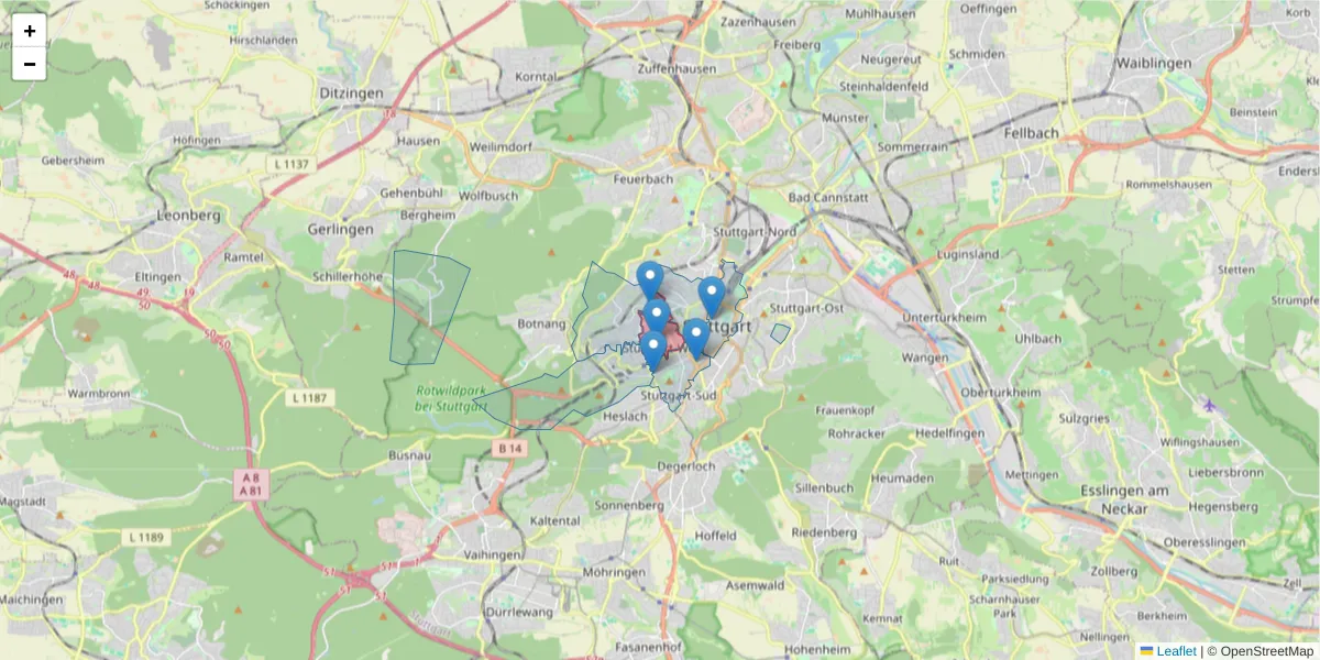 Karte des Postleitzahlen Bereichs  und der umliegenden Postleitzahlen in Deutschland