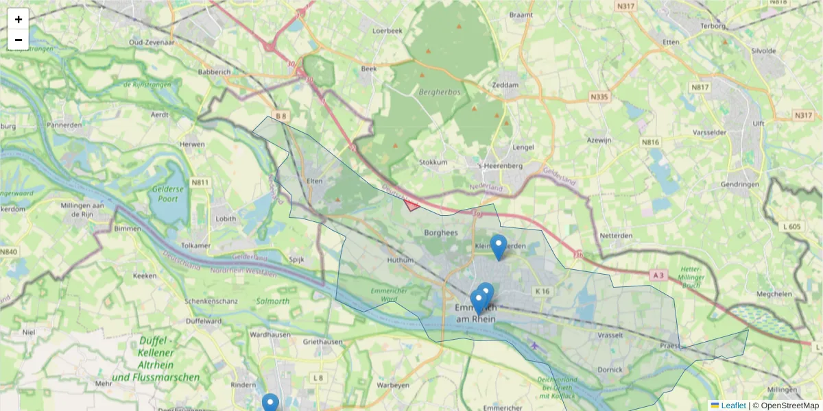 Karte des Postleitzahlen Bereichs  und der umliegenden Postleitzahlen in Deutschland
