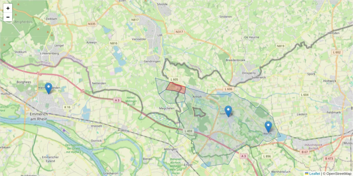 Karte des Postleitzahlen Bereichs  und der umliegenden Postleitzahlen in Deutschland