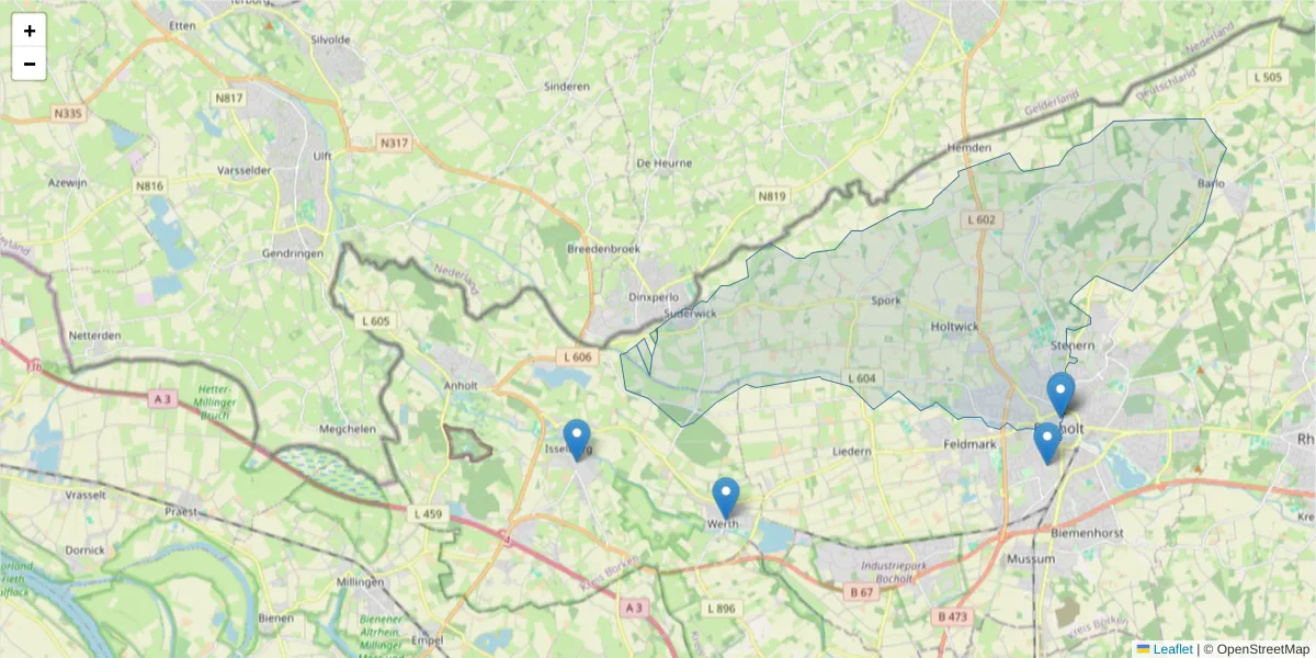 Karte des Postleitzahlen Bereichs  und der umliegenden Postleitzahlen in Deutschland