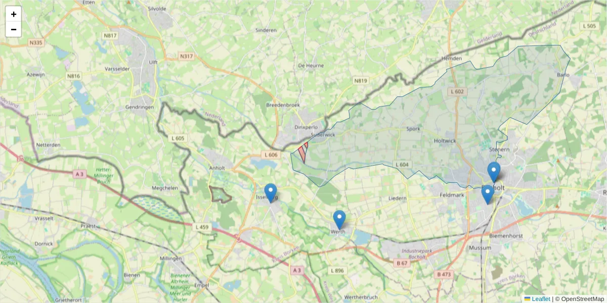 Karte des Postleitzahlen Bereichs  und der umliegenden Postleitzahlen in Deutschland