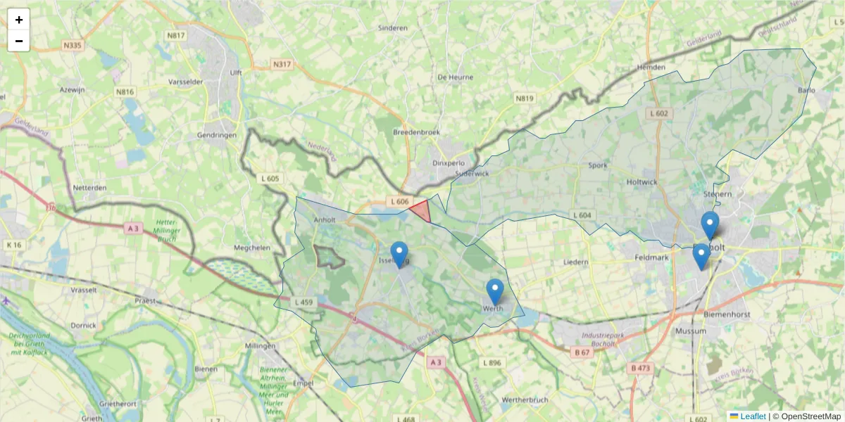 Karte des Postleitzahlen Bereichs  und der umliegenden Postleitzahlen in Deutschland