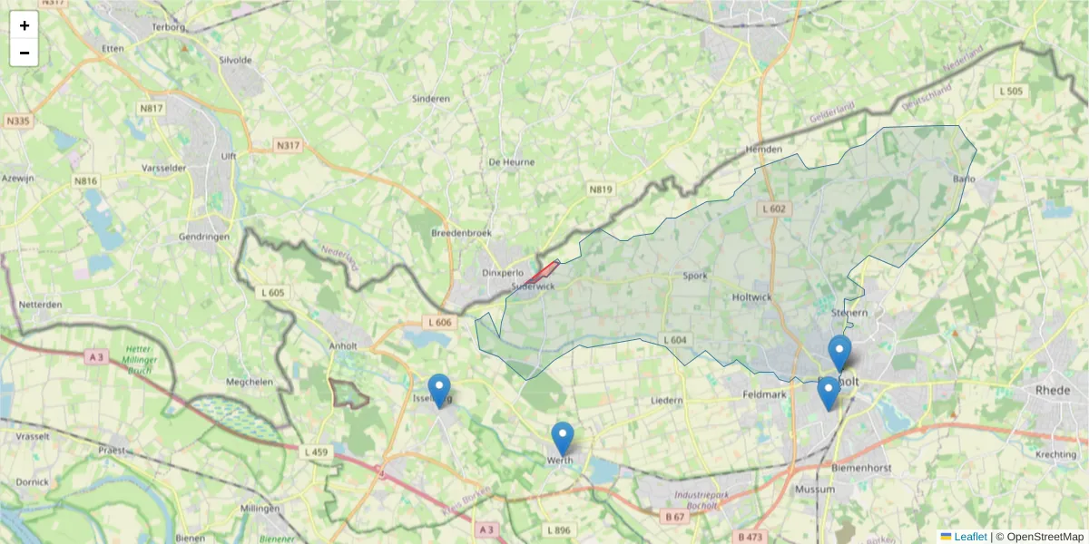Karte des Postleitzahlen Bereichs  und der umliegenden Postleitzahlen in Deutschland