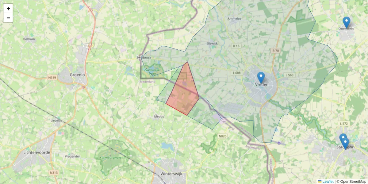 Karte des Postleitzahlen Bereichs  und der umliegenden Postleitzahlen in Deutschland