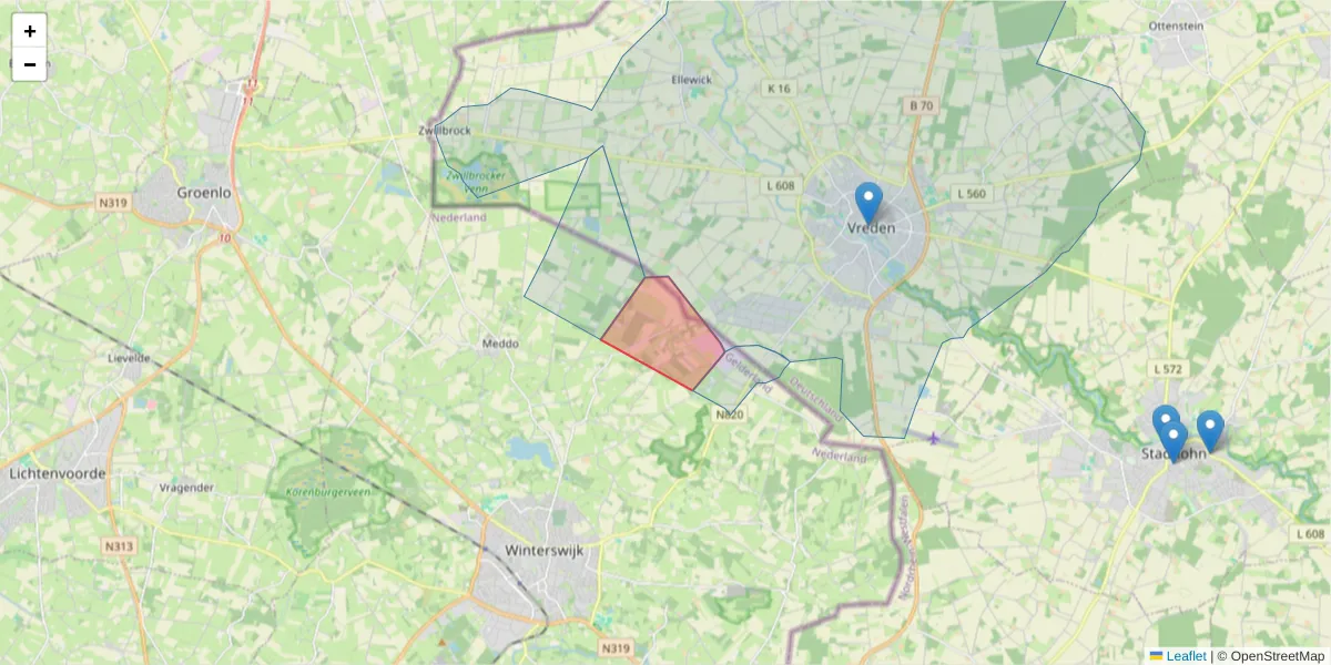 Karte des Postleitzahlen Bereichs  und der umliegenden Postleitzahlen in Deutschland