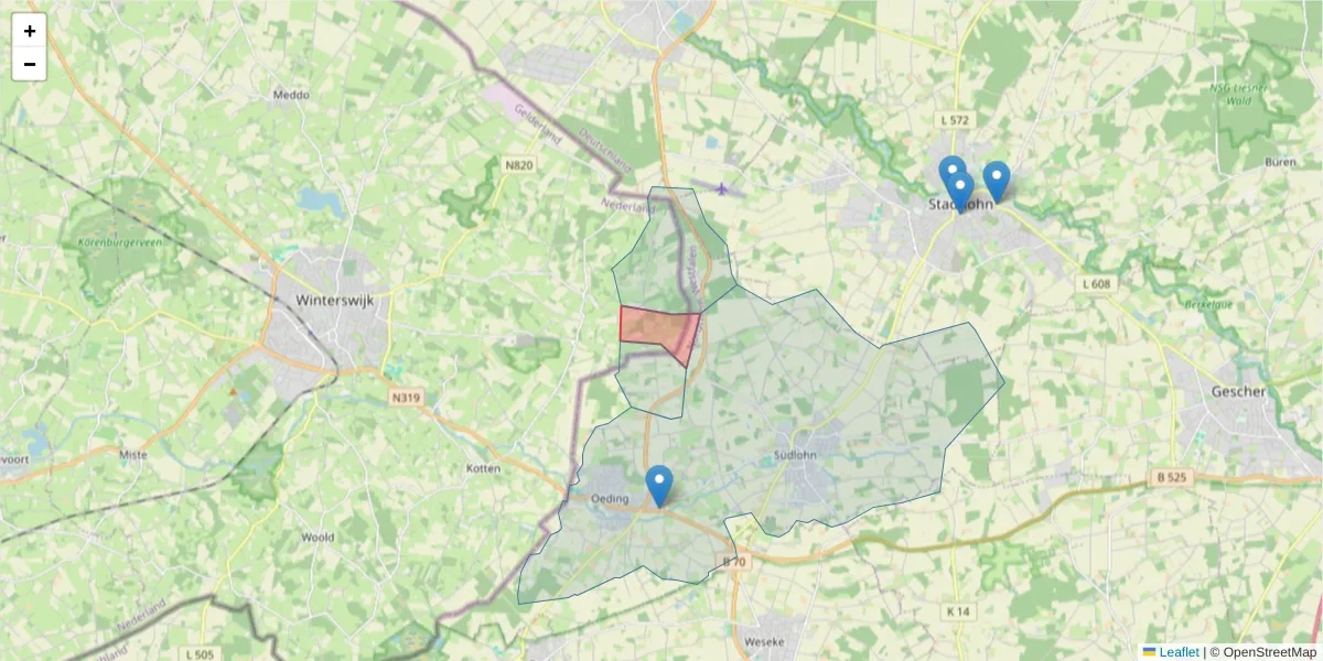 Karte des Postleitzahlen Bereichs  und der umliegenden Postleitzahlen in Deutschland