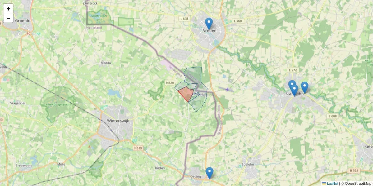 Karte des Postleitzahlen Bereichs  und der umliegenden Postleitzahlen in Deutschland