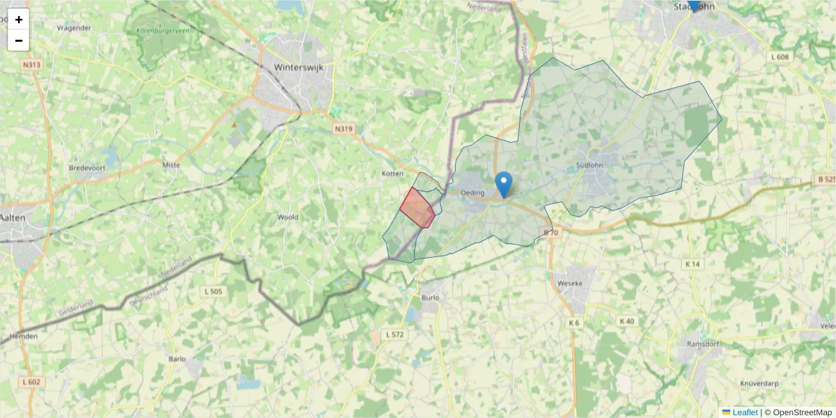 Karte des Postleitzahlen Bereichs  und der umliegenden Postleitzahlen in Deutschland