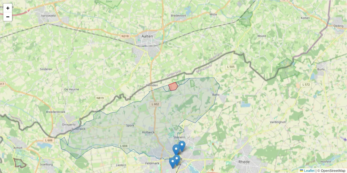 Karte des Postleitzahlen Bereichs  und der umliegenden Postleitzahlen in Deutschland