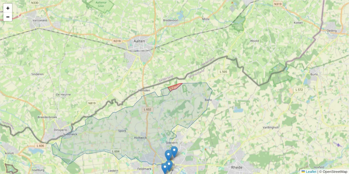 Karte des Postleitzahlen Bereichs  und der umliegenden Postleitzahlen in Deutschland