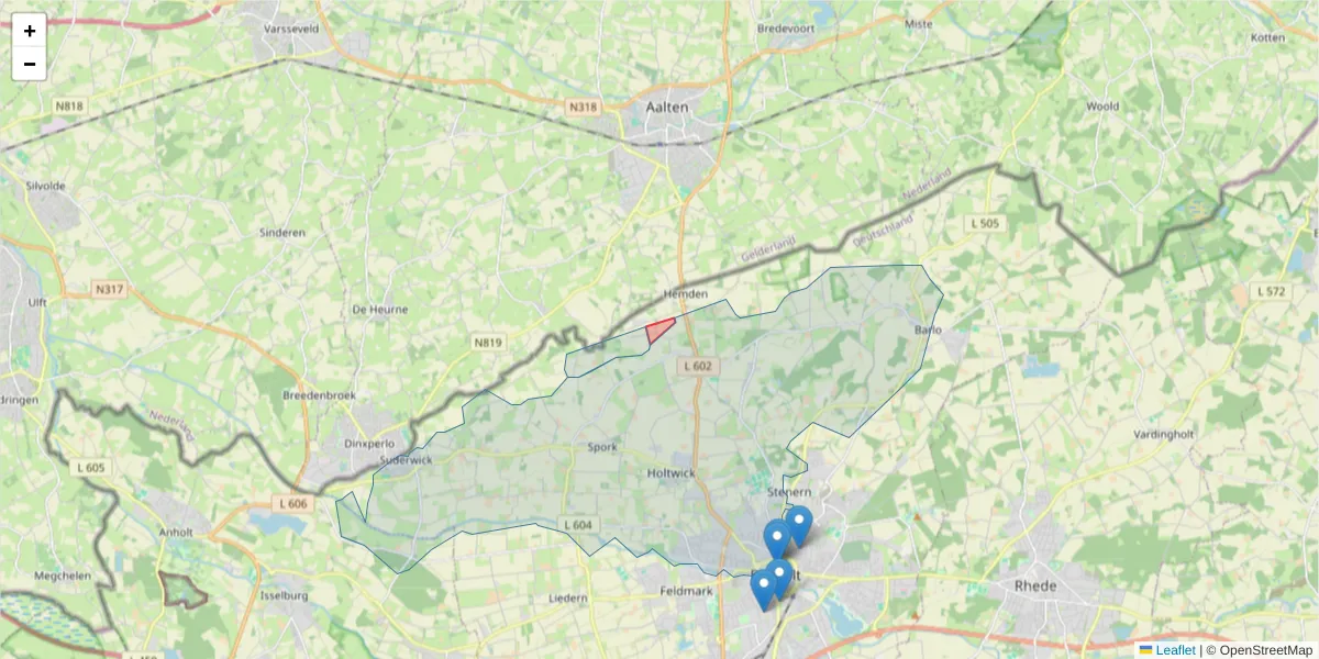 Karte des Postleitzahlen Bereichs  und der umliegenden Postleitzahlen in Deutschland
