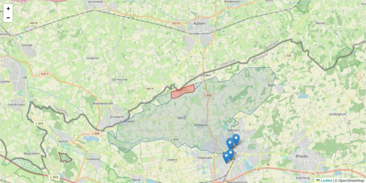 Karte des Postleitzahlen Bereichs  und der umliegenden Postleitzahlen in Deutschland