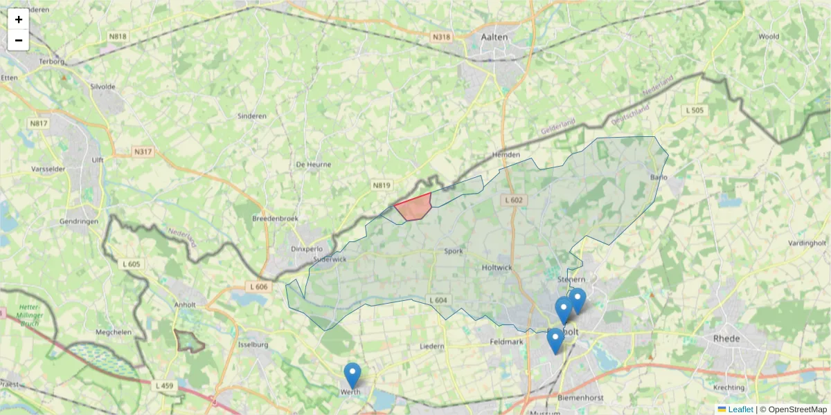 Karte des Postleitzahlen Bereichs  und der umliegenden Postleitzahlen in Deutschland