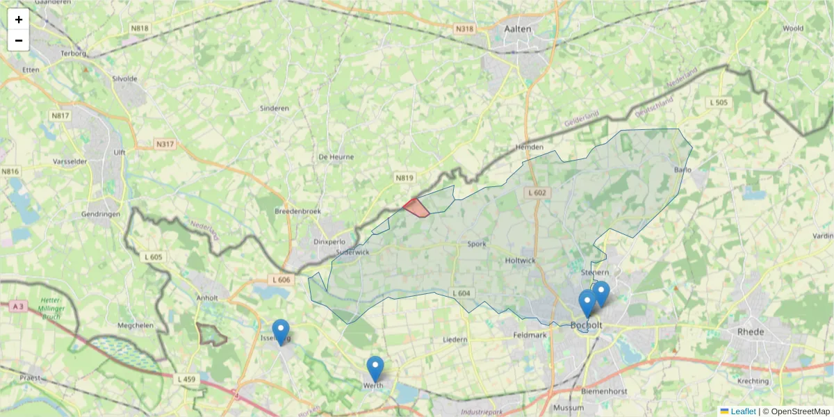 Karte des Postleitzahlen Bereichs  und der umliegenden Postleitzahlen in Deutschland