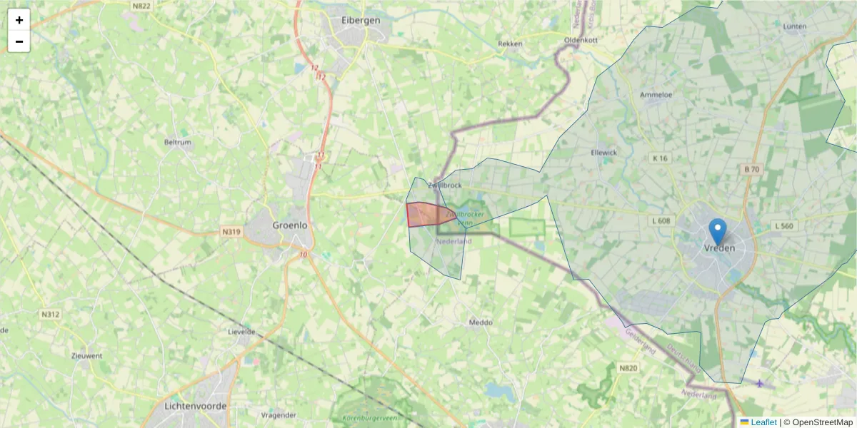 Karte des Postleitzahlen Bereichs  und der umliegenden Postleitzahlen in Deutschland