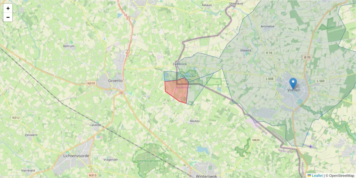 Karte des Postleitzahlen Bereichs  und der umliegenden Postleitzahlen in Deutschland