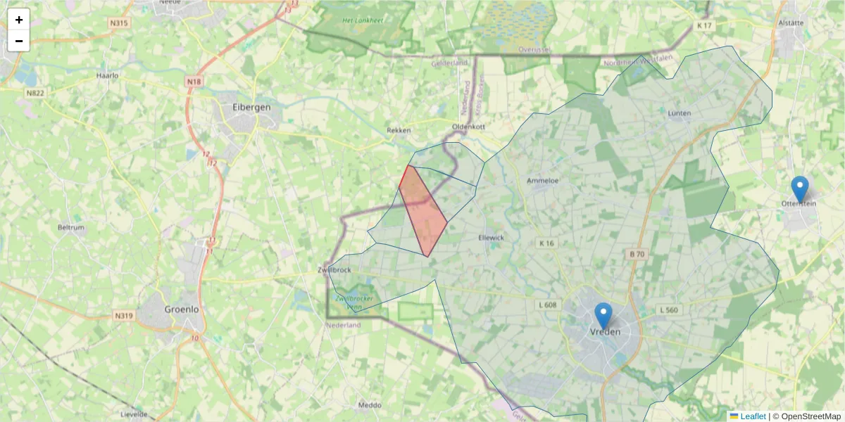 Karte des Postleitzahlen Bereichs  und der umliegenden Postleitzahlen in Deutschland