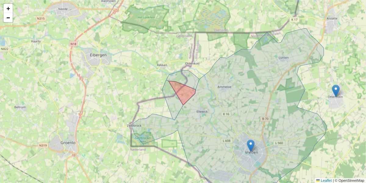 Karte des Postleitzahlen Bereichs  und der umliegenden Postleitzahlen in Deutschland