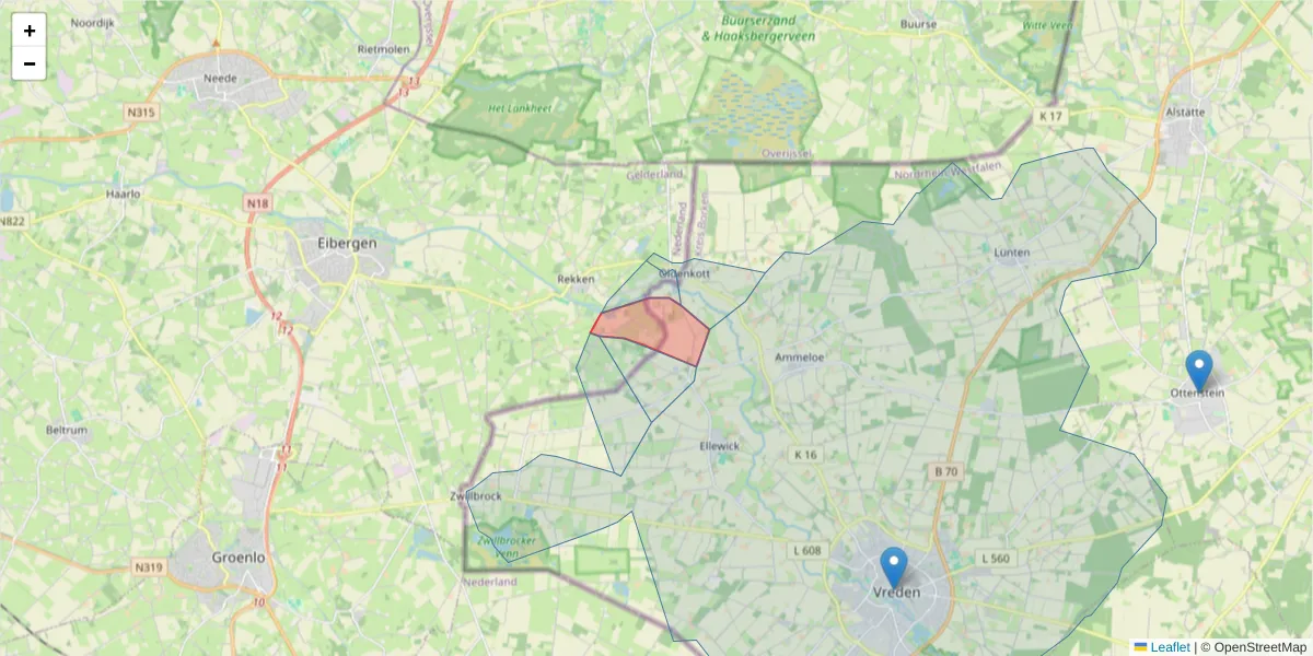 Karte des Postleitzahlen Bereichs  und der umliegenden Postleitzahlen in Deutschland