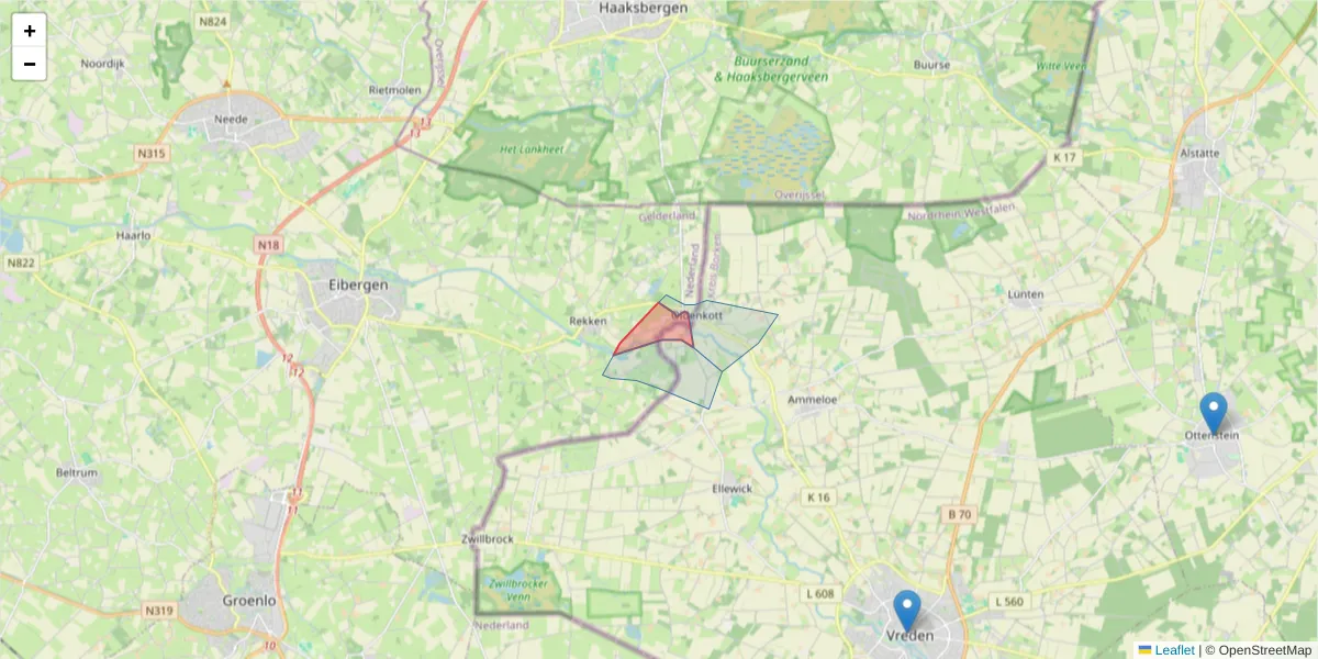 Karte des Postleitzahlen Bereichs  und der umliegenden Postleitzahlen in Deutschland