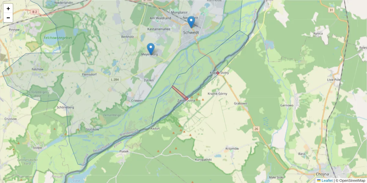 Karte des Postleitzahlen Bereichs  und der umliegenden Postleitzahlen in Deutschland