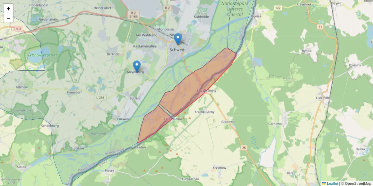 Karte des Postleitzahlen Bereichs  und der umliegenden Postleitzahlen in Deutschland
