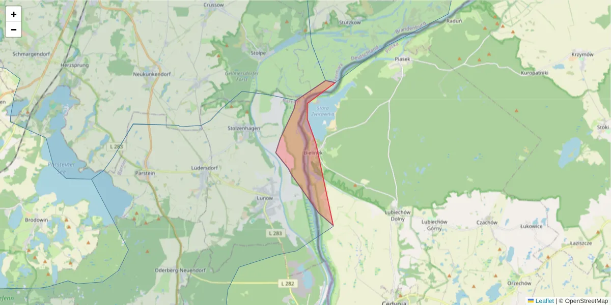 Karte des Postleitzahlen Bereichs  und der umliegenden Postleitzahlen in Deutschland