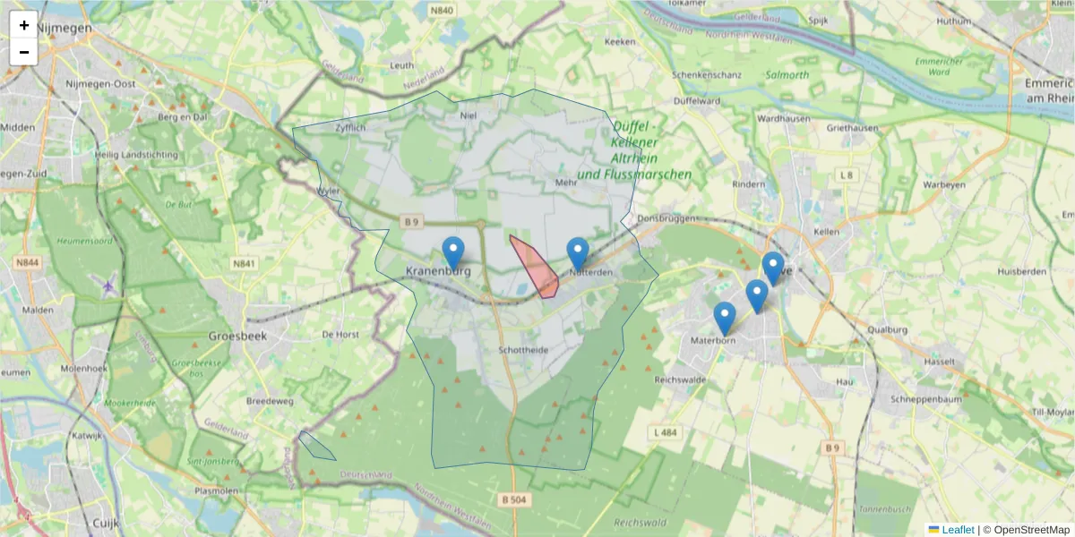Karte des Postleitzahlen Bereichs  und der umliegenden Postleitzahlen in Deutschland