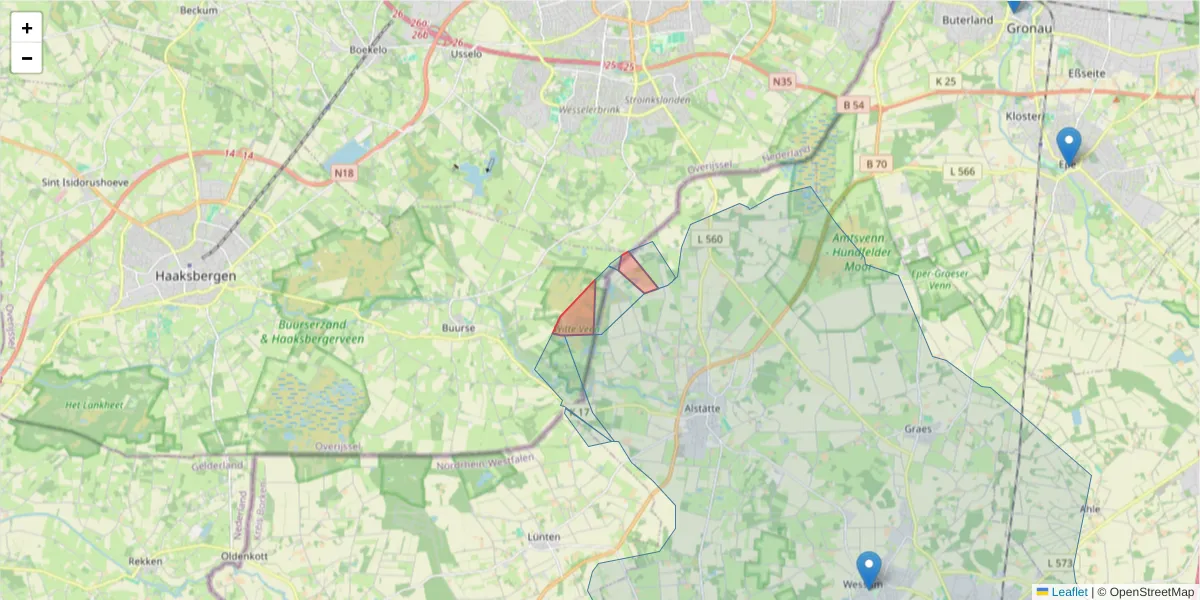 Karte des Postleitzahlen Bereichs  und der umliegenden Postleitzahlen in Deutschland
