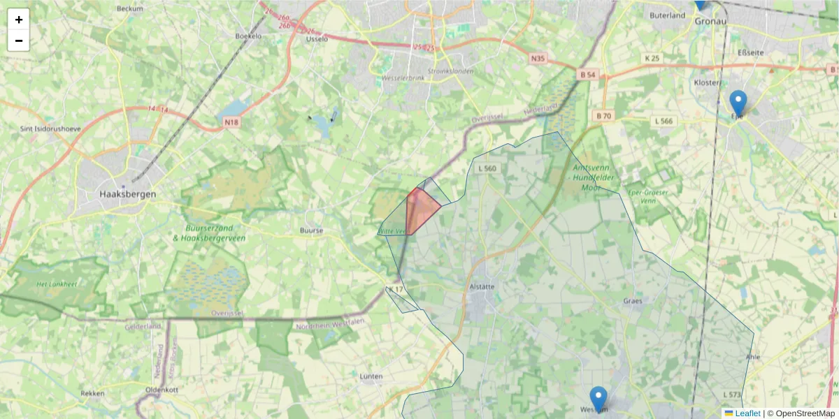 Karte des Postleitzahlen Bereichs  und der umliegenden Postleitzahlen in Deutschland