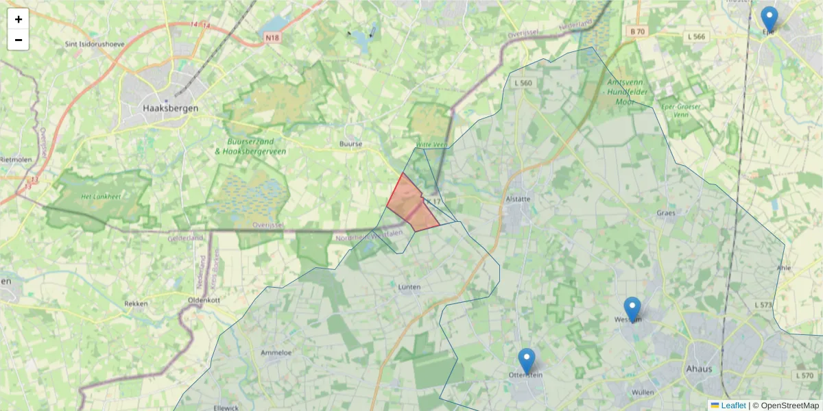Karte des Postleitzahlen Bereichs  und der umliegenden Postleitzahlen in Deutschland